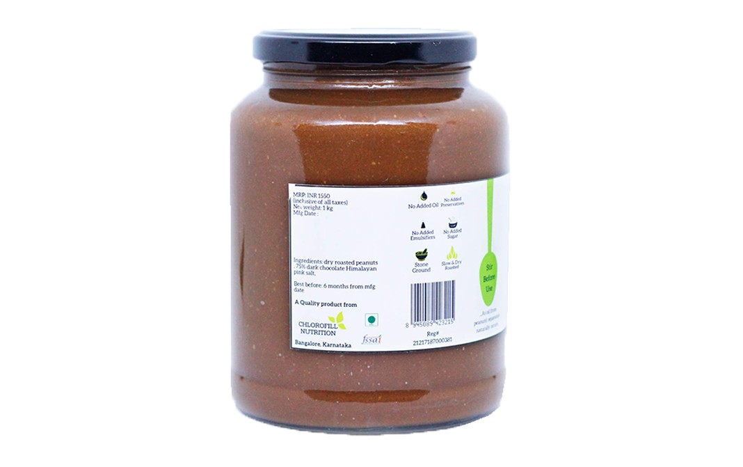 All Over Nuts 75% Dark Chocolate Peanut Butter Creamy   Glass Jar  1 kilogram